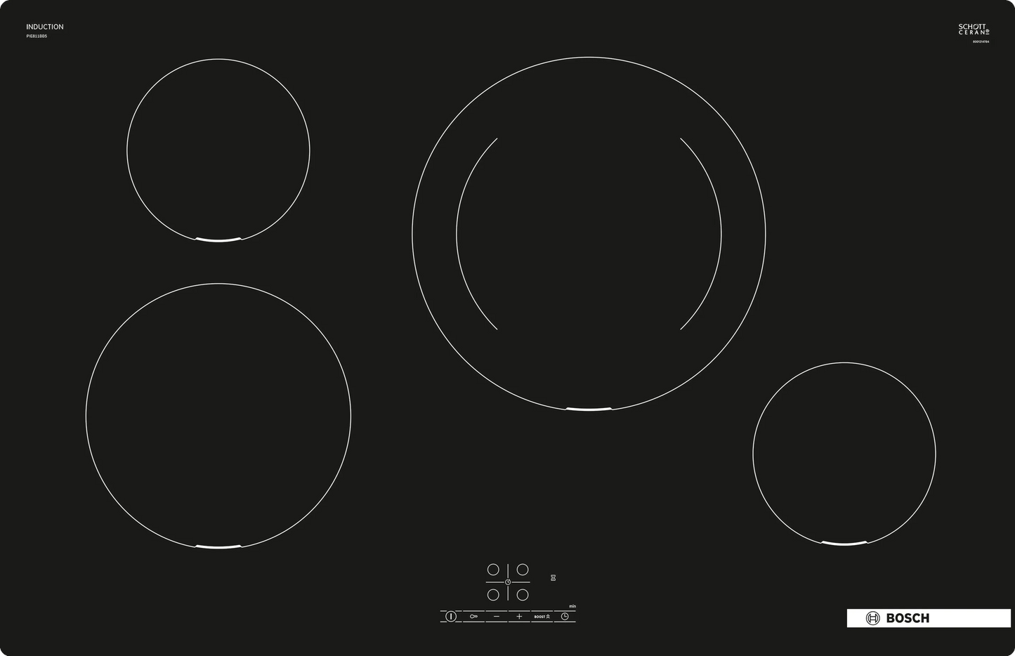 Inductiekookplaat PIE811BB5E - Serie 4 - Bosch