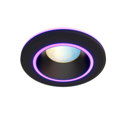 Calex Slimme Halo LED Inbouwspot Zwart - RGB en Warm Wit - 6.5W