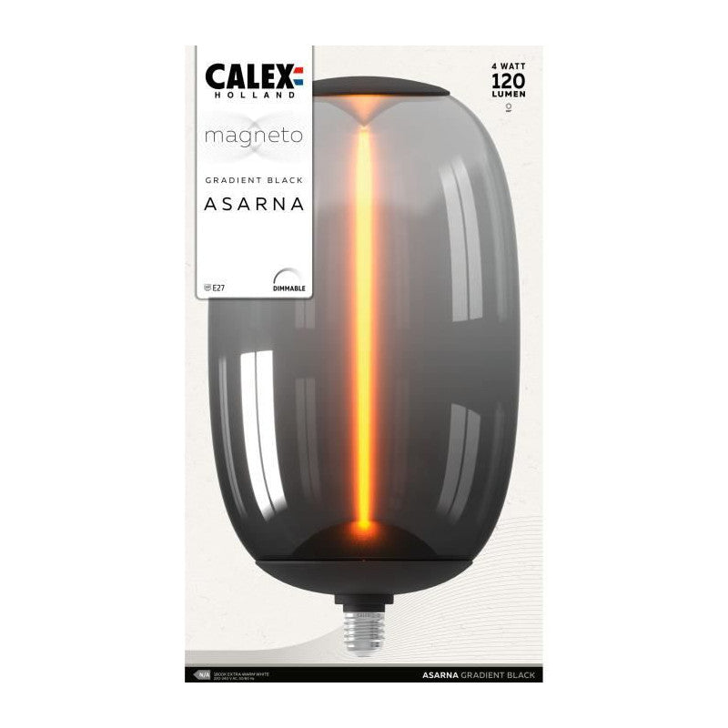 Calex Magneto Asarna LED Lamp - E27 - Zwart - 4W - Dimbaar